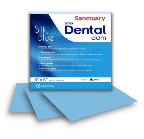 Sanctuary SILK BLUE 6X6 DENTAL DAM