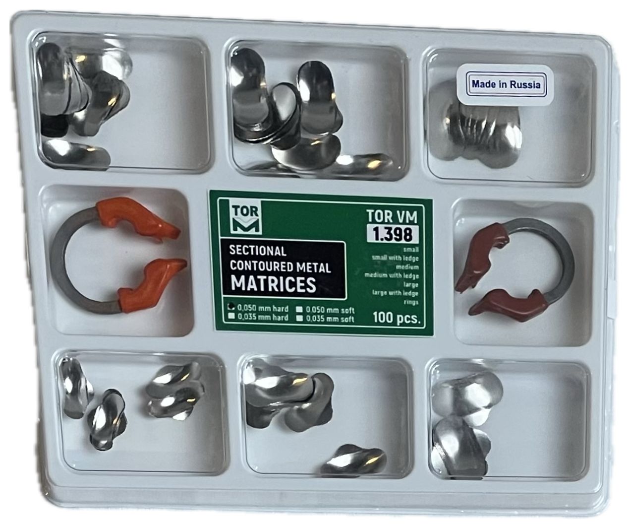 TOR VM Sectional Matrices 100 pcs with Niti Rings TOR VM Sectional Matrices 100 pcs with Niti Rings